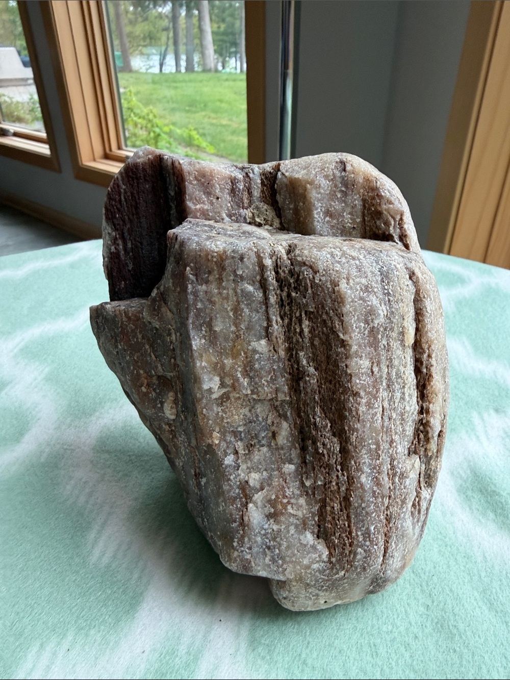 Natural Brown Banding Stone 6” tall